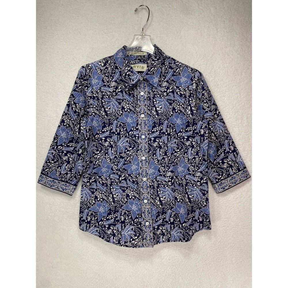 Orvis Women's size 8 Button Up Wrinkle Resistant 3/4‎ Sleeves 100% Cotton